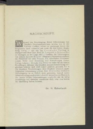 Nachschrift