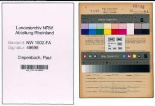 Entnazifizierung Paul Diepenbach, geb. 02.03.1893 (Vertreter)