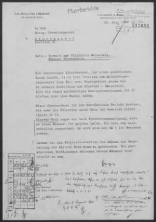 Meimsheim: Pfarrbericht 1964
