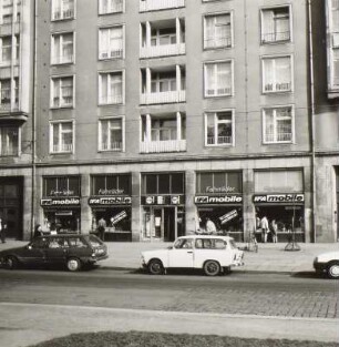 Dresden-Altstadt, Wallstraße 19. Wohn- und Geschäftshaus (Fahrradgeschäft "IFA Mobile")