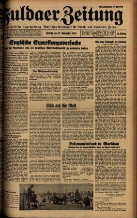 Ausgabe vom Freitag, den 17. November 1939.