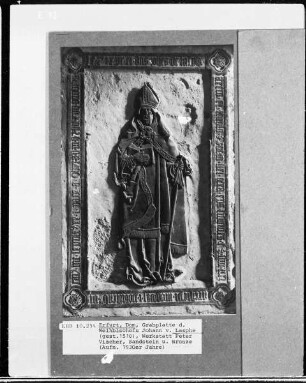 Grabplatte des Weihbischofs Johann von Lasphe (+1510)