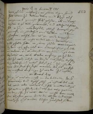 Paris 17. - 28. Dezember 1715