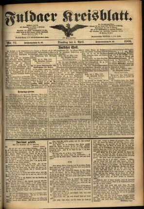 Ausgabe vom Dienstag, den 04. April 1905.