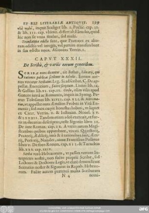 Caput XXXII. De Scribis, & variis eorum generibus.
