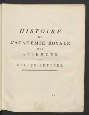 Histoire De L'Académie Royale Des Sciences Et Belles-Lettres