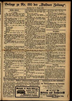 Zweite Ausgabe vom Sonntag, den 27. August 1893.