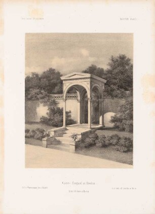 Garteneingang, Breslau: Perspektivische Ansicht (aus: Architektonisches Skizzenbuch, H. 31, 1857)