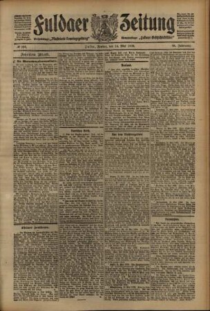 Zweite Ausgabe vom Freitag, den 14. Mai 1909.