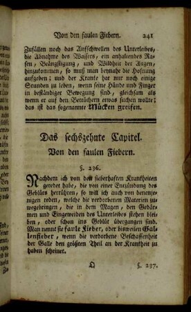 Das sechszehnte Capitel. Von den faulen Fiebern.