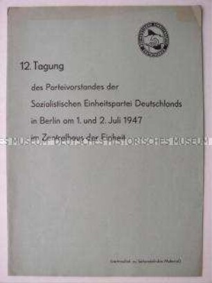 Delegiertenmappe der 12. Tagung des Parteivorstandes der SED (ohne Inhalt)