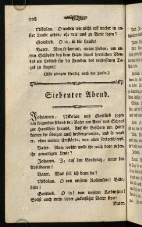108-126, Siebenter Abend.
