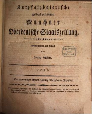 Münchner oberdeutsche Staatszeitung. 1800, 1800