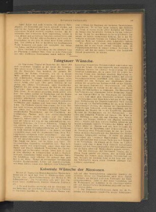 Tsingtauer Wünsche.