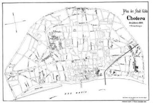 Plan der Stadt Köln Cholera des Jahres 1849.