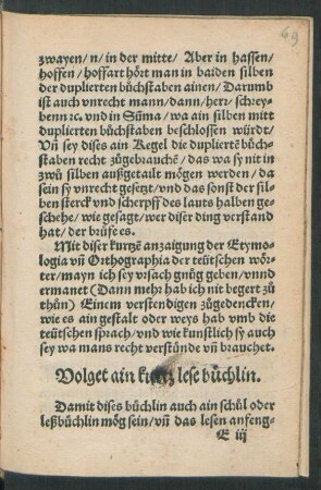 Volget ain kurtz lese büchlin.