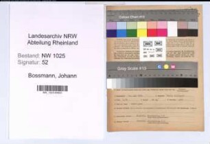 Entnazifizierung Johann Bossmann , geb. 14.05.1889 (Bauunternehmer)