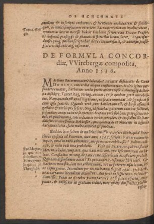 De Formula Concordiae, Witebergae composita, Anno 1536.