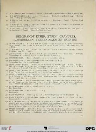 Rembrandt etsen, etsen, gravures, aquarellen, teekeningen en prenten (Nr. 419-553)