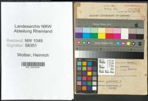 Entnazifizierung Heinrich Wolber , geb. 08.02.1897 (Landwirt)