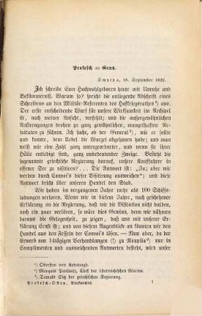 Aus dem Nachlasse des Grafen Prokesch-Osten : Briefwechsel mit Herrn von Gentz u. Fürsten Metternich, 1