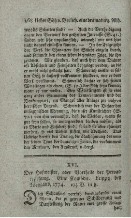 Der Hofmeister, oder Vortheile der Privaterziehung. Eine Komödie.