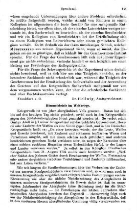 141-145, Himmelsbriefe im Weltkriege