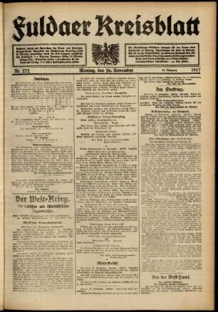 Ausgabe vom Montag, den 26. November 1917.