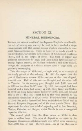 Section XI. Mineral resources