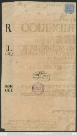 Viro Generoso, Et Nobilissimo Rudolpho-Friderico Schultt/ Illustriss. Regiminis Schoenburgiaci, Quod Glauchaviae Est, Consiliario, Et Directori Gravissimo, Praematurum, Qui D. XXVII. Sept. Huius Anni Ibidem Contigit, Desideratissimae Coniugis Obitum Acerbissime Lugenti Symphathiam Suam Sincere Testatur