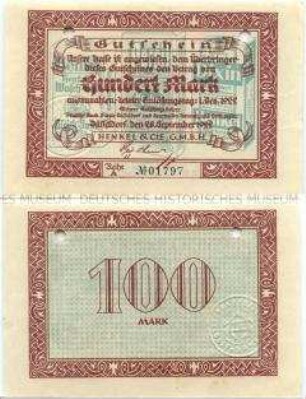 Düsseldorf, Henkelwerke, 100 Mark