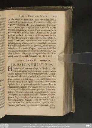 Epist. LXXXII. Antverpiam. Io. Bapt. Goubavio Suo.