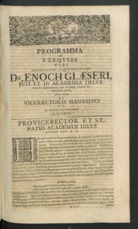 Programma Ad Exequias Viri ...