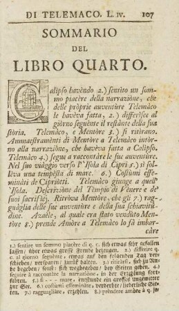 Sommario Del Libro Quarto.