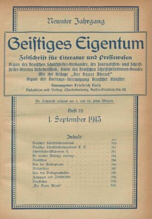 Heft 23 (1. September 1913)