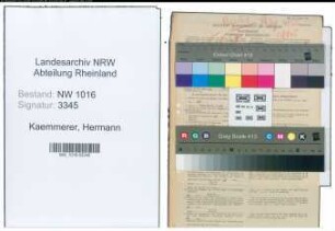 Entnazifizierung Hermann Kaemmerer , geb. 20.04.1893 (Postschaffner)