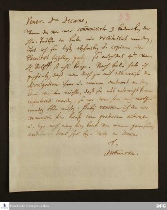 Brief von August Hermann Francke an Joachim Lange.
