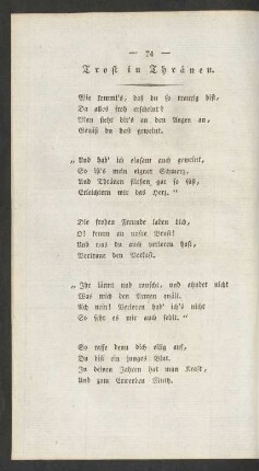Trost in Thränen.