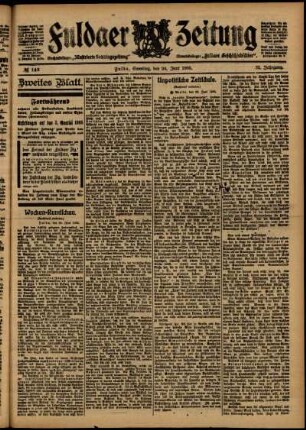 Zweite Ausgabe vom Samstag, den 24. Juni 1905.