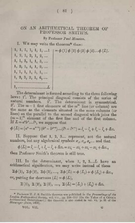 On a arithmetical theorem of professor Smith's.