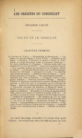 Les origines du Concordat, II