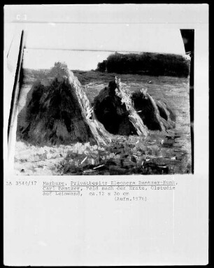 Ölstudie zu einem Feld nach der Ernte