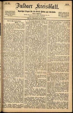 Ausgabe vom Samstag, den 26. August 1876.
