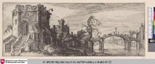[Ruinen eines Turmes und einer Brücke; Ruins of a Tower and a Bridge]