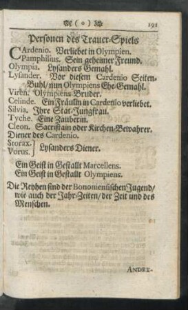 Personen des Trauer-Spiels