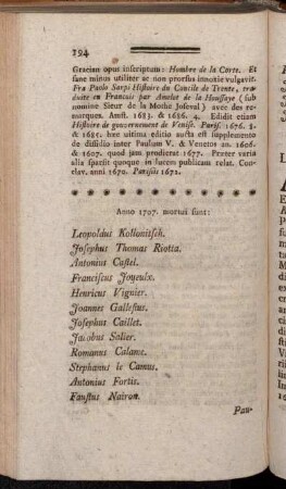 Anno 1707. mortui sunt: