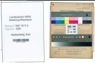 Entnazifizierung Kurt Hackenberg , geb. 19.05.1897 (Stadtinspektor)