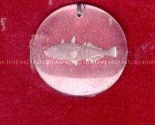 WHW-Abzeichen, Tiere des Dorfteiches: Stichling, 1. KriegsWHW, 5. Reichsstraßensammlung vom März 1940, durchgeführt vom RLB, RdK und der NSKOV