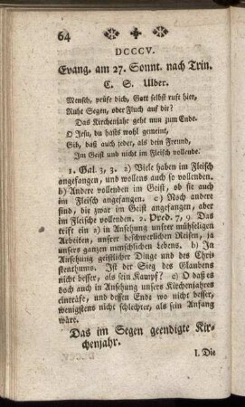 DCCCV. Evang. am 27. Sonnt. nach Trin.