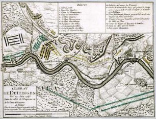 WHK 21 Österreichischer Sukzessionskrieg 1740-1748 bis zum Aachener Frieden: Plan der Schlacht bei Dettingen, 27. Juni 1743